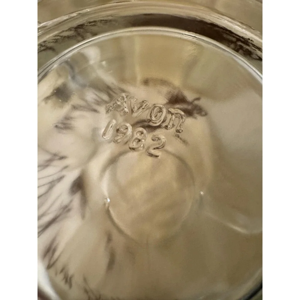 VTG AVON 1982 TANKARD MUGS STEIN CLEAR  GLASS WITH FLYING DUCKS/GEESE  Set Of 2
